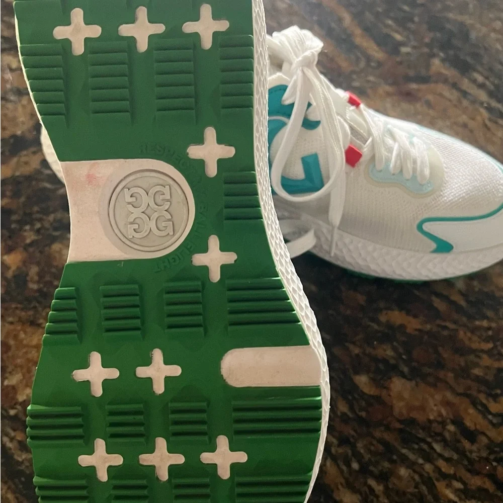 G/FORE White and Teal Athletic Shoes/Golf Shoes - Picture 4 of 6